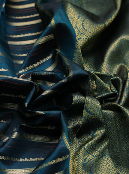 Peacock Green Pure Kanchipuram Silk Saree