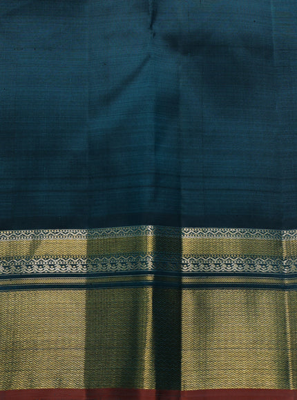 Peacock Green Pure Kanchipuram Silk Saree