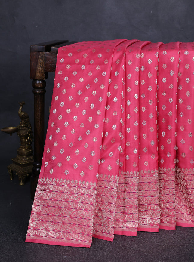 Gajiri Pink Banarasi Silk Saree