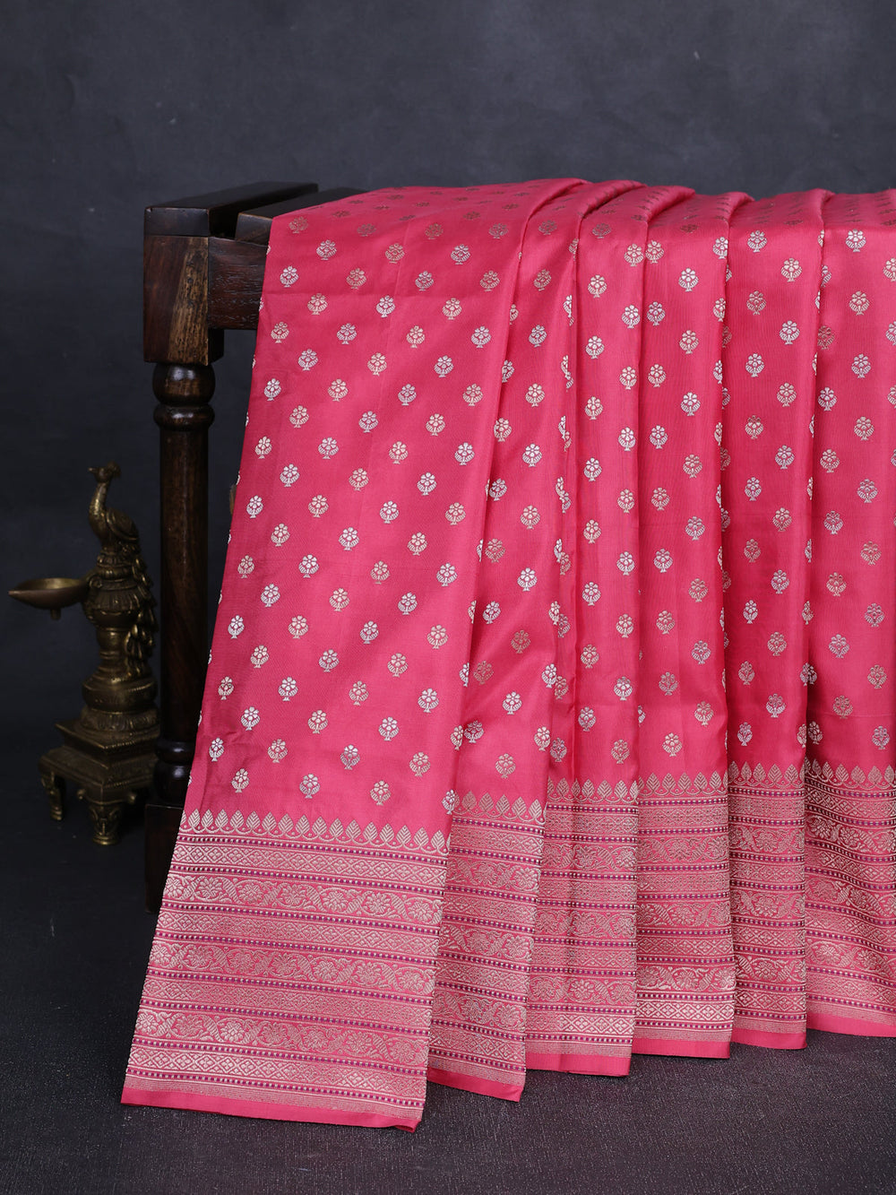Gajiri Pink Banarasi Silk Saree