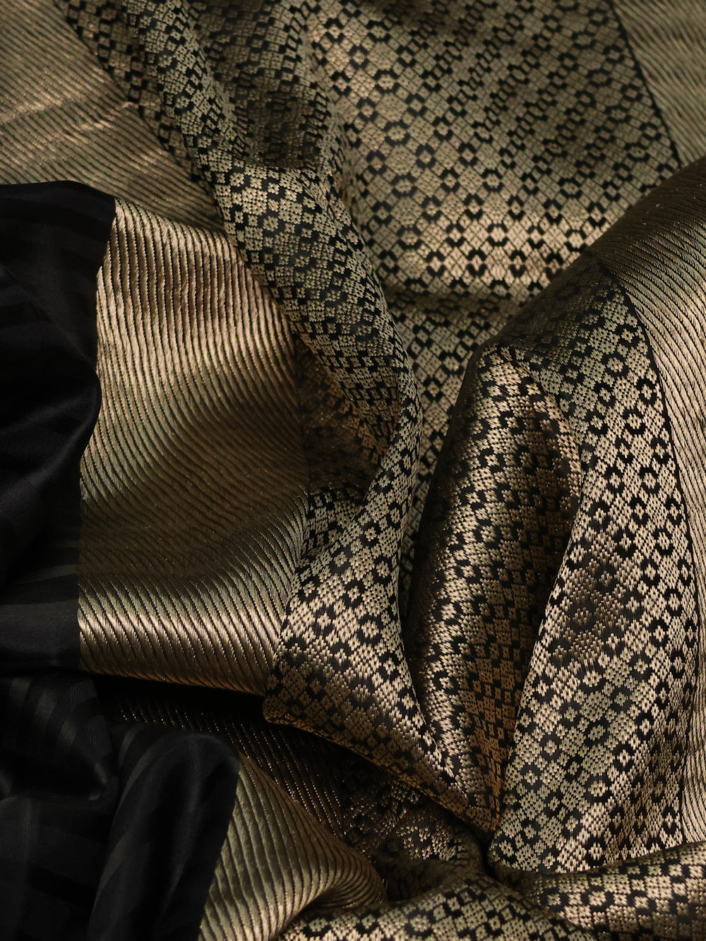Dark Olive Green Banarasi Silk Saree