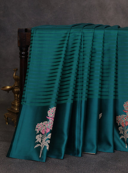 Teal Green Banarasi Silk Saree