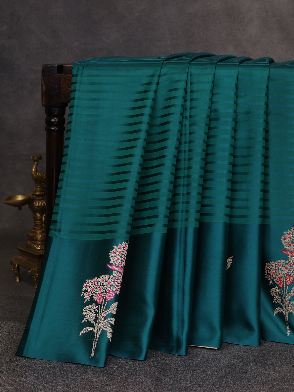 Teal Green Banarasi Silk Saree