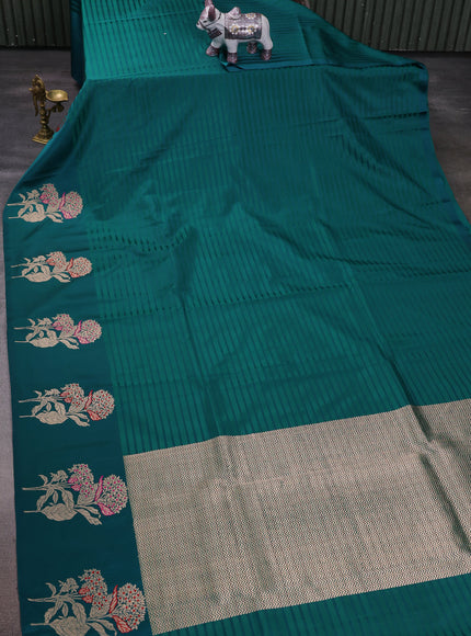 Teal Green Banarasi Silk Saree