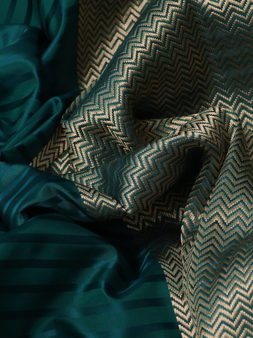 Teal Green Banarasi Silk Saree