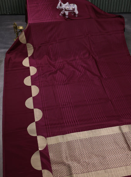 Wine Banarasi Silk Saree