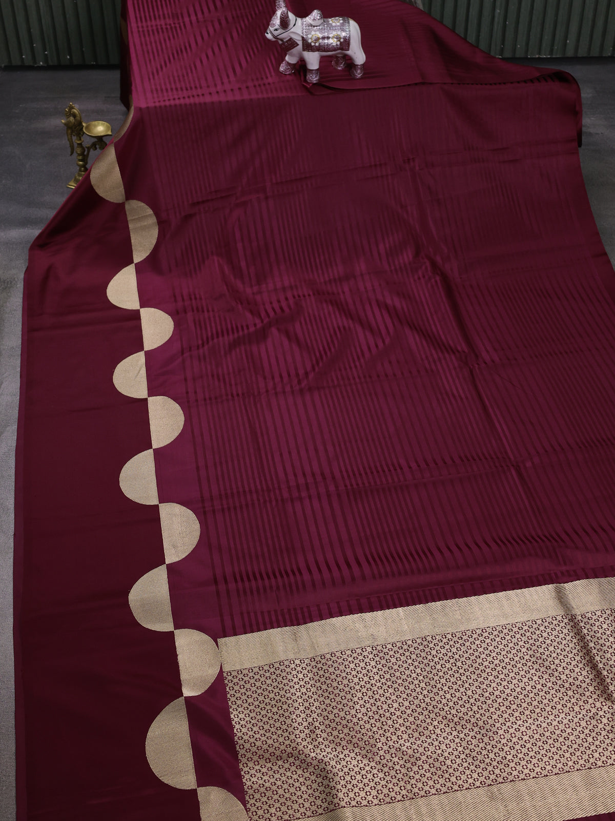 Wine Banarasi Silk Saree