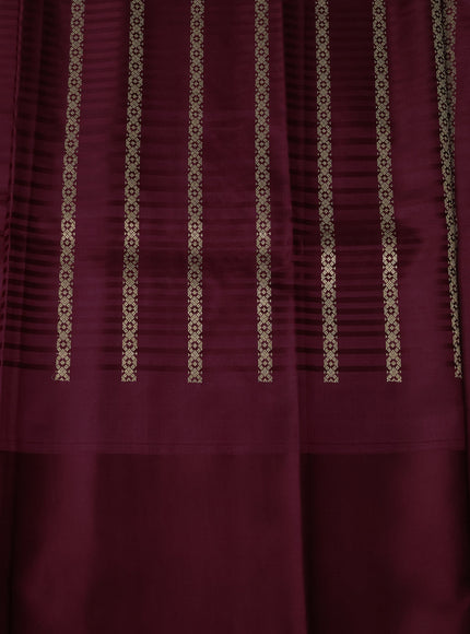 Wine Banarasi Silk Saree