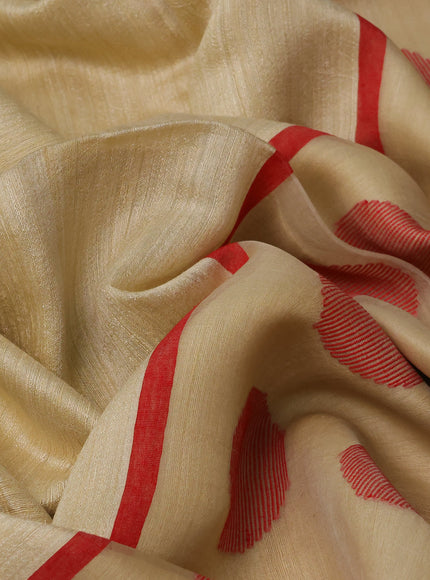 Beige Matka Tussar Silk Saree