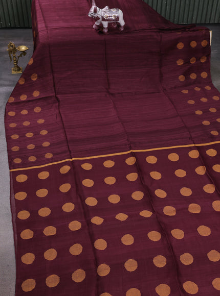 Wine Matka Tussar Silk Saree
