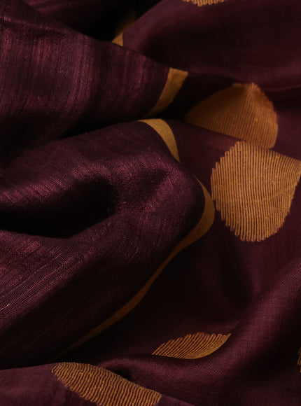 Wine Matka Tussar Silk Saree
