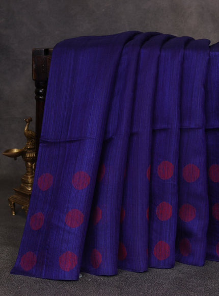 Blue Matka Tussar Silk Saree