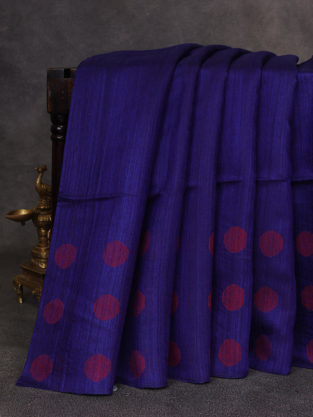 Blue Matka Tussar Silk Saree