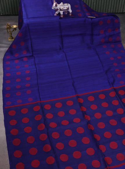 Blue Matka Tussar Silk Saree