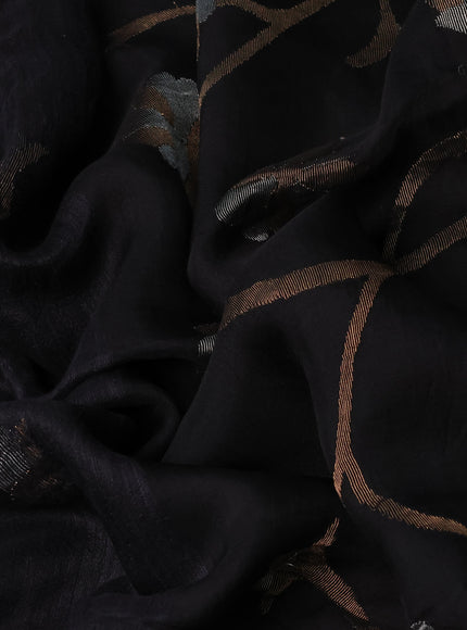 Black Matka Tussar Silk Saree