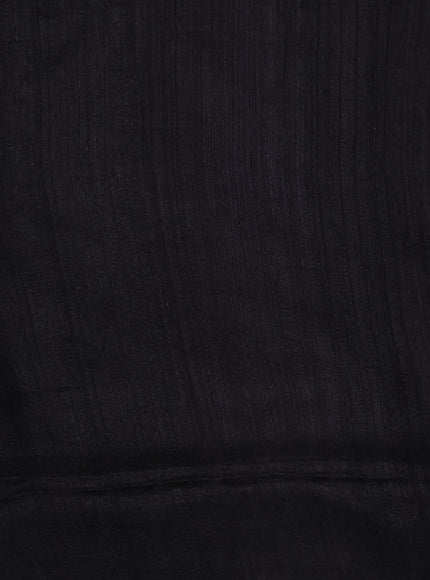Black Matka Tussar Silk Saree