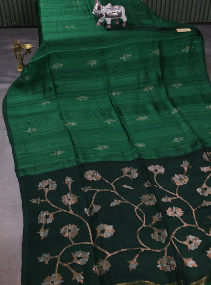 Green Matka Tussar Silk Saree