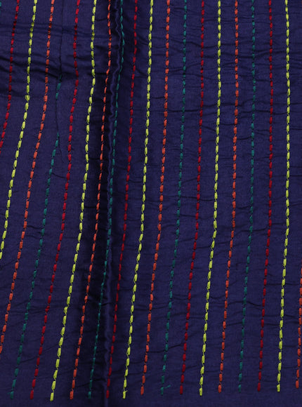 Maroon Printed Tussar Silk Embroidery Saree