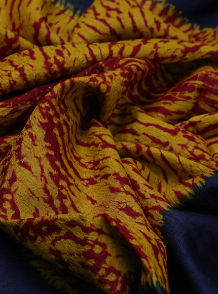 Blue Printed Tussar Silk Embroidery Saree