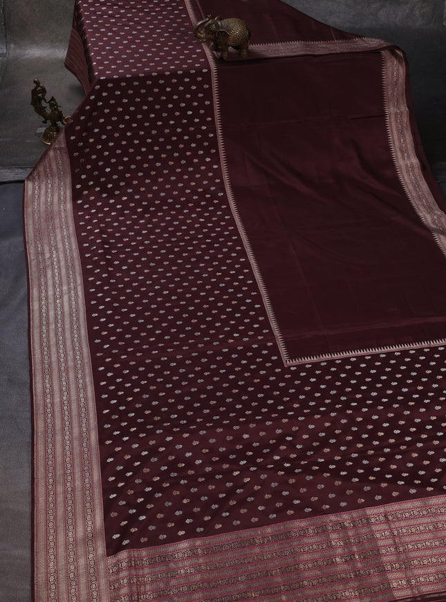 Brown Banarasi Silk Saree