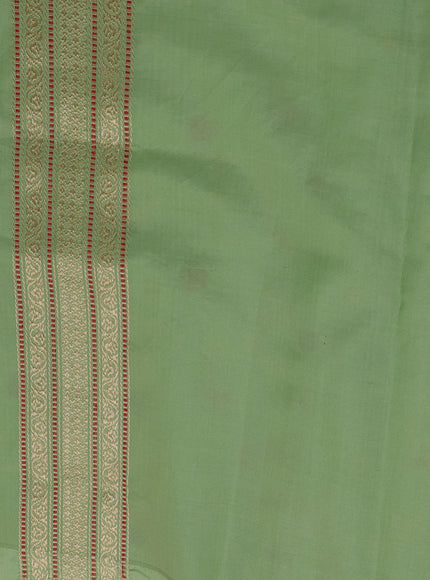 Orange - Off White Banarasi Silk Saree