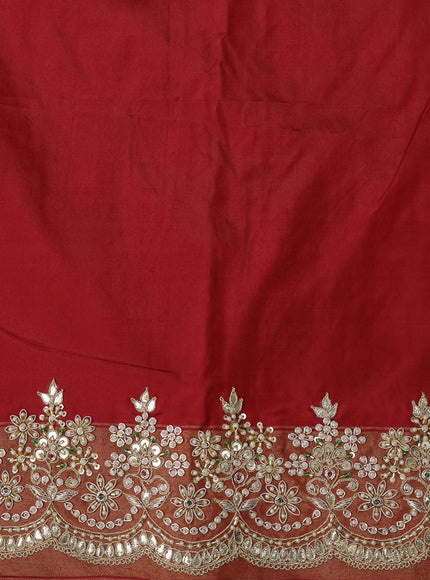 Multi Colour - Red Ikat Silk Embroidery Saree