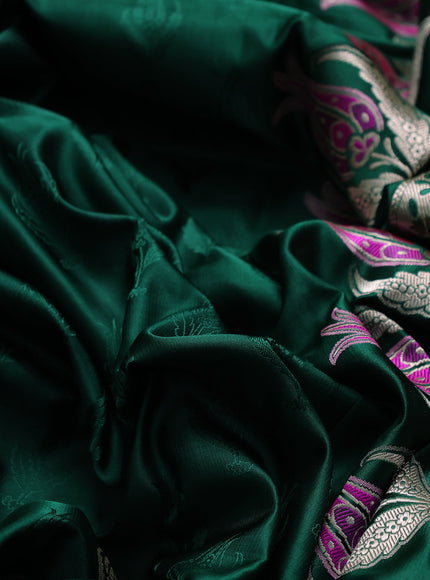 Green - Red Banarasi Silk Saree