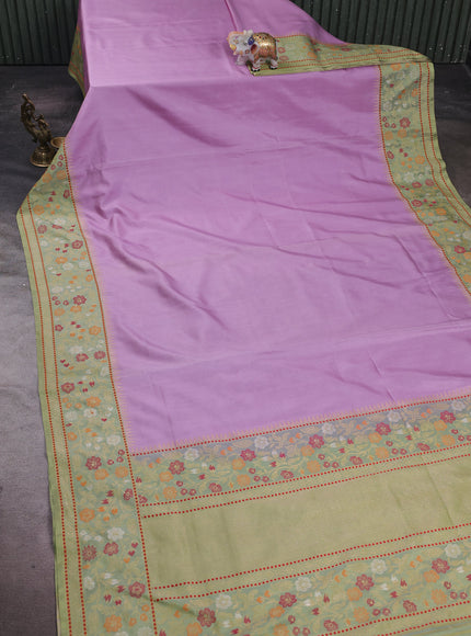Lavender - Green Banarasi Silk Saree