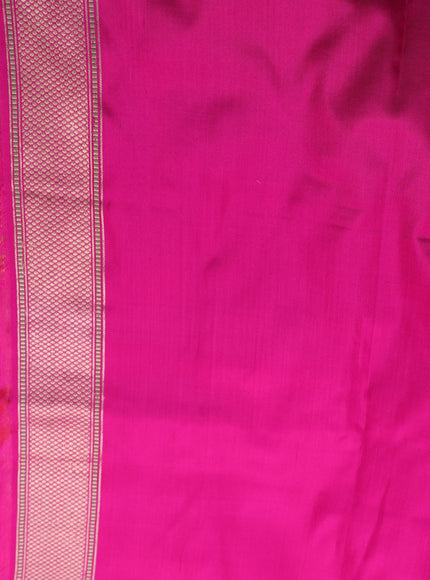 Yellow - Pink Banarasi Silk Saree