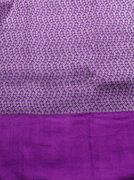 Pink Ombre - Beige Banarasi Tussar Silk Saree - Hand Painted Pallu & Border