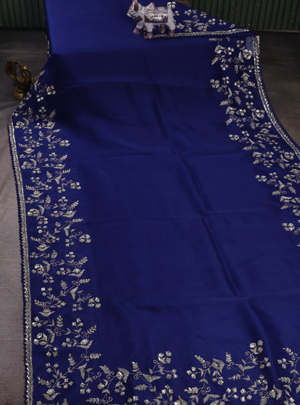 Organza Embroidery Silk Saree With Readymade Blouse