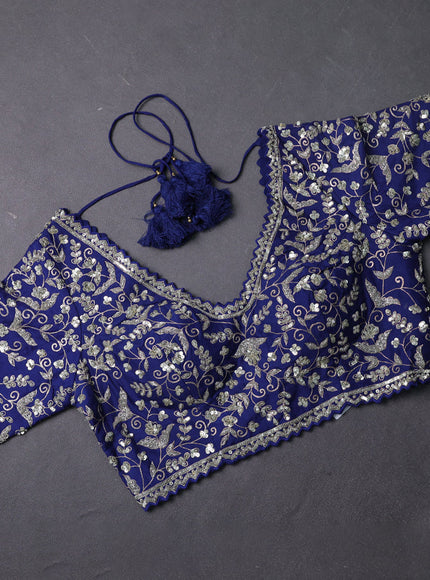 Organza Embroidery Silk Saree With Readymade Blouse