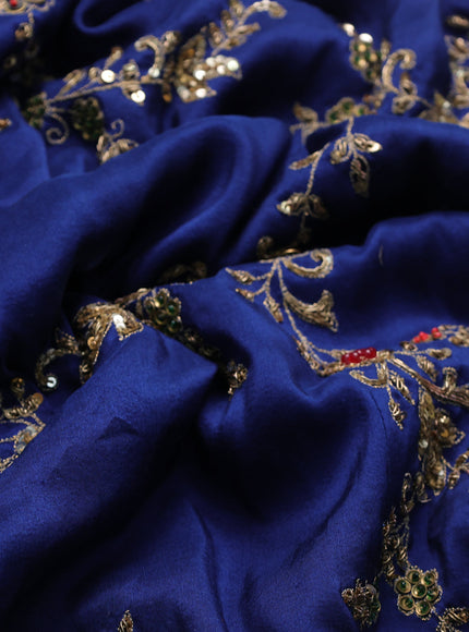 Blue Silk Embroidery Saree