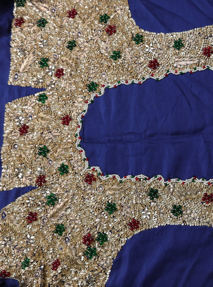 Blue Silk Embroidery Saree