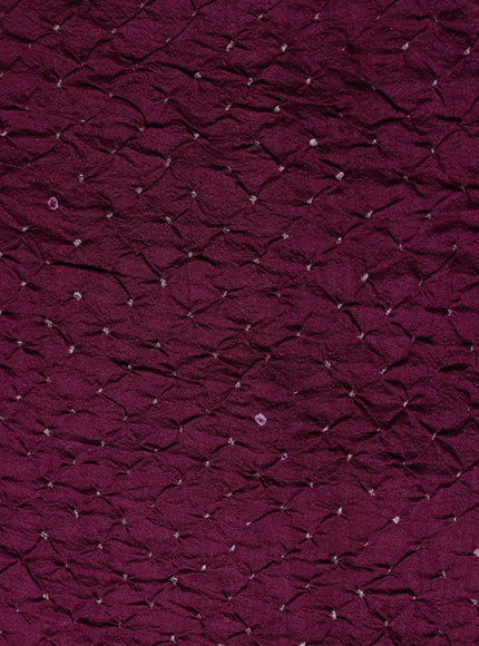 Wine Raw Silk Bandhani Saree