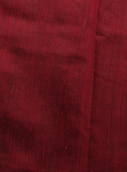 Brown - Red Chanderi Tissue Embroidery Silk Saree With Ikkat Border