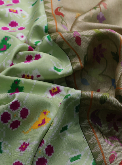 Pista Green - Mehendi Green Patan Patola With Kora Border