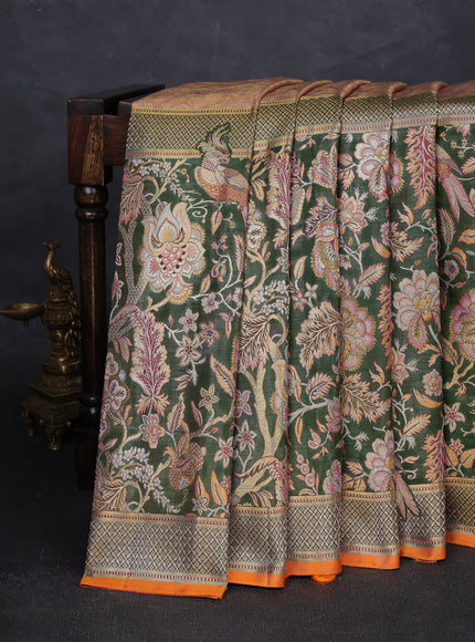 Dusty Rose Pure Kanchipuram Tissue Silk Saree