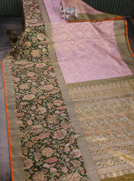 Dusty Rose Pure Kanchipuram Tissue Silk Saree