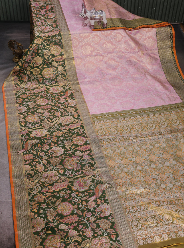 Dusty Rose Pure Kanchipuram Tissue Silk Saree