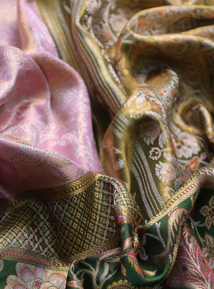 Dusty Rose Pure Kanchipuram Tissue Silk Saree