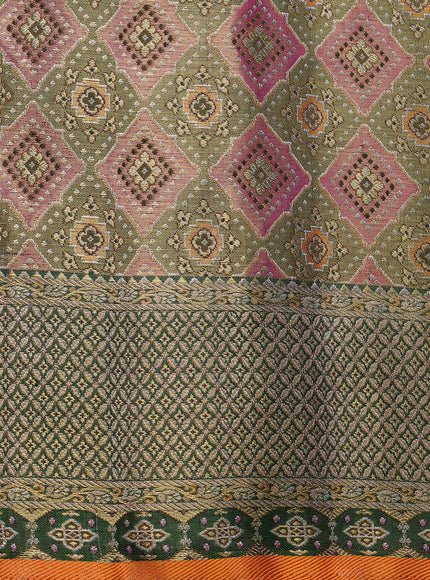Dusty Rose Pure Kanchipuram Tissue Silk Saree