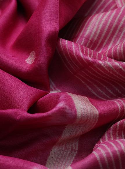 Pink Tussar Shibori Printed Silk Saree