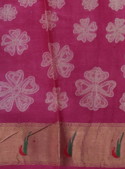 Pink Tussar Shibori Printed Silk Saree