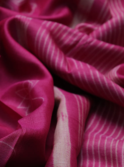 Pink Tussar Shibori Printed Silk Saree