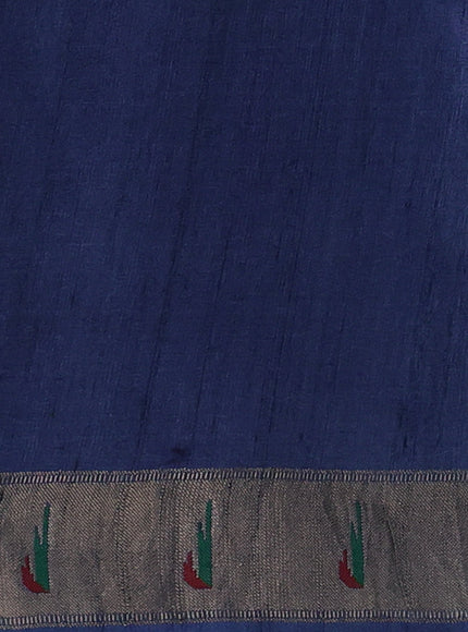 Blue Tussar Batik Printed Silk Saree