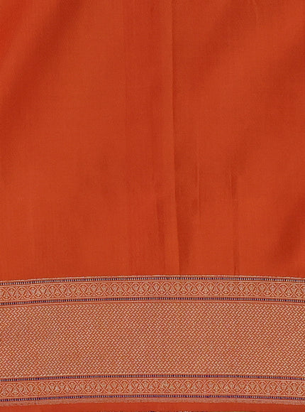 Lime Green - Orange Banarasi Silk Saree