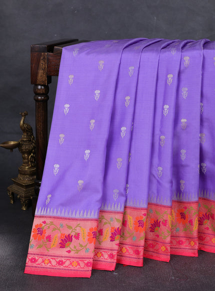 Lavender - Pink Banarasi Silk Saree