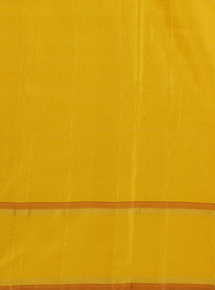 Pastel Green - Yellow Kanchipuram Silk Saree With Patola Border