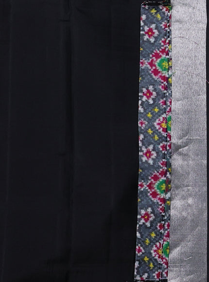 Black - Grey Pure Kanchipuram Silk Saree With Patola Border